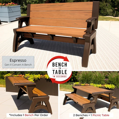 2-in-1 Outdoor Bench & Table
