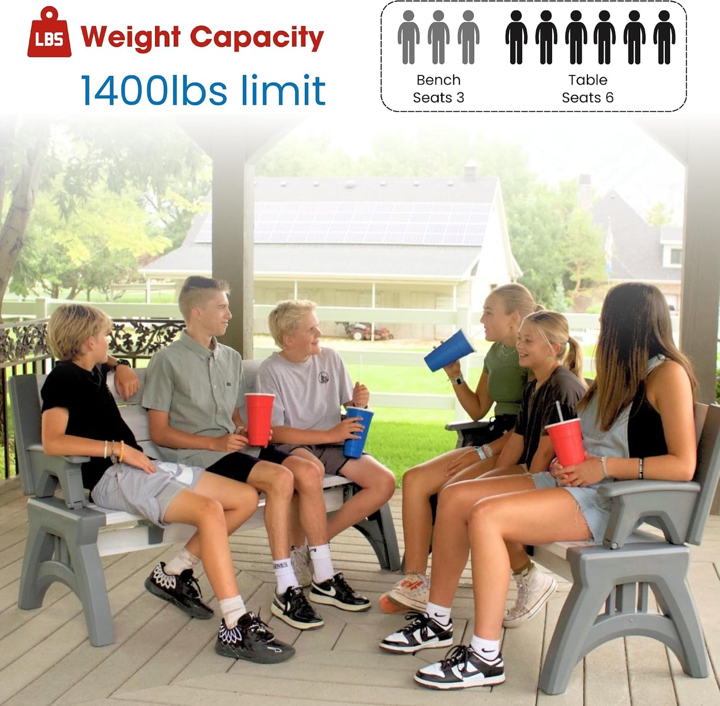 2-in-1 Outdoor Bench & Table