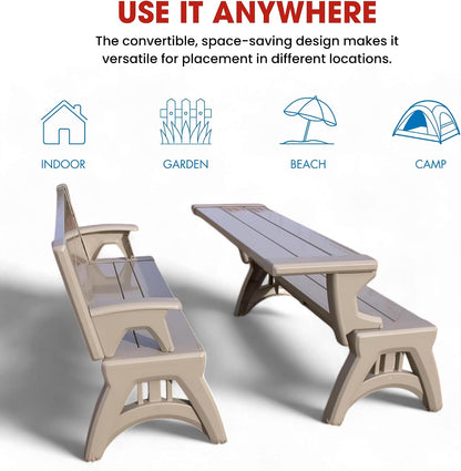 2-in-1 Outdoor Bench & Table